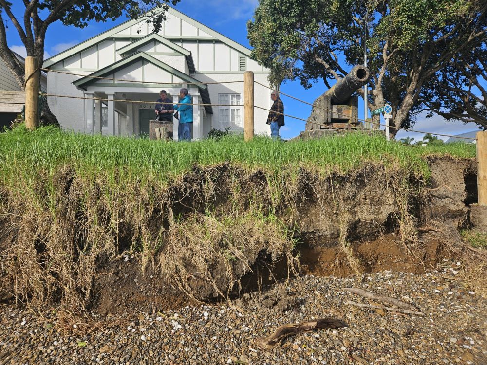 erosion by the cannon on Russell waterfront